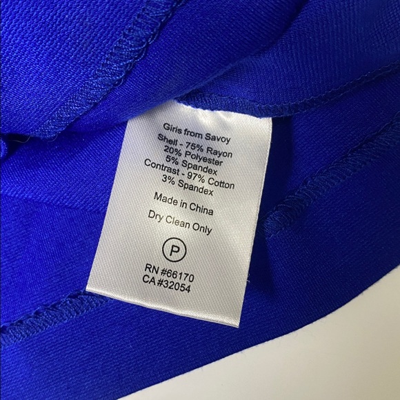 Anthropologie Girls From Savoy Royal Blue Velvet Belt Dress Women's Size XS - Picture 15 of 15